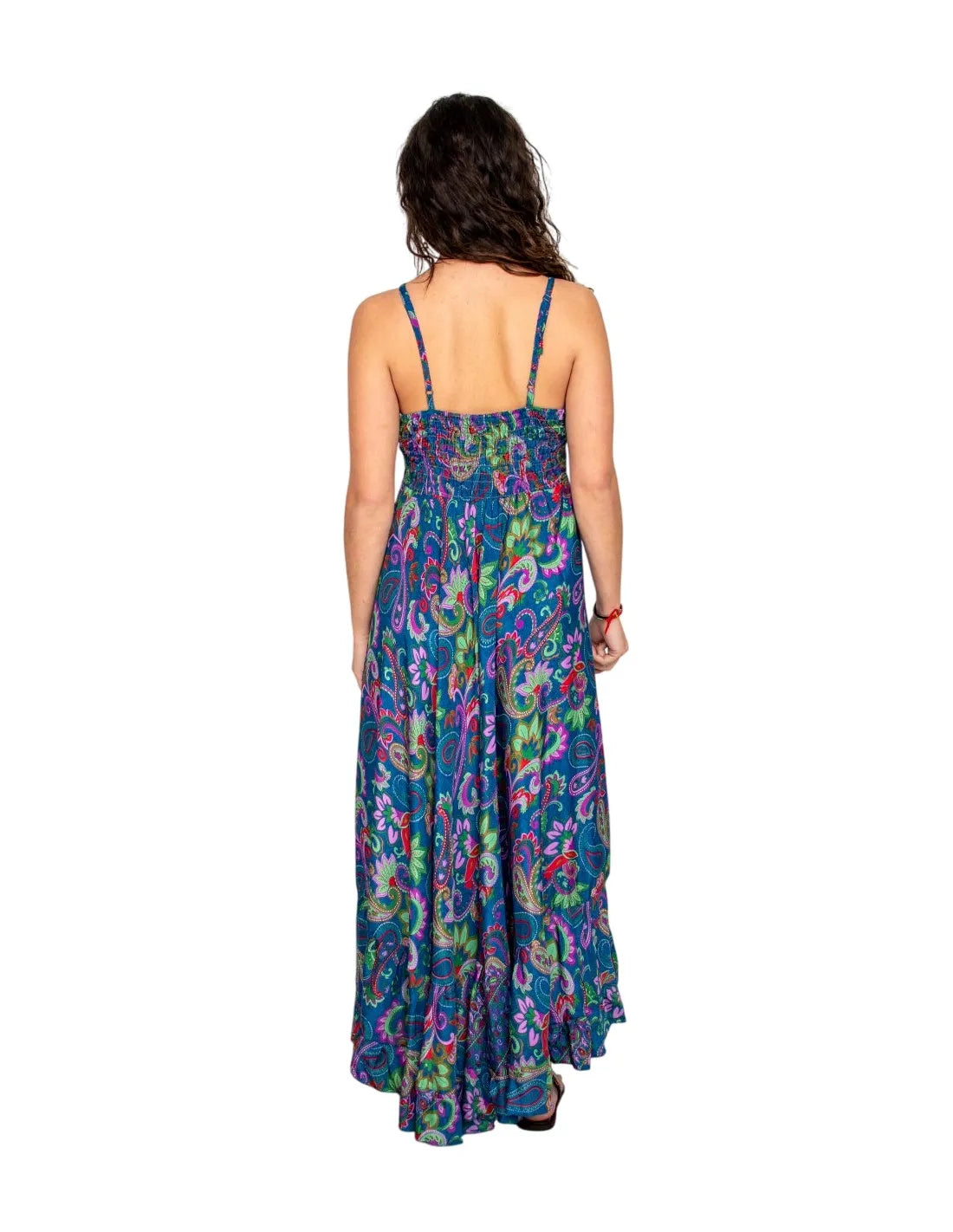 Vestido Largo de Seda "Kimago Azul"