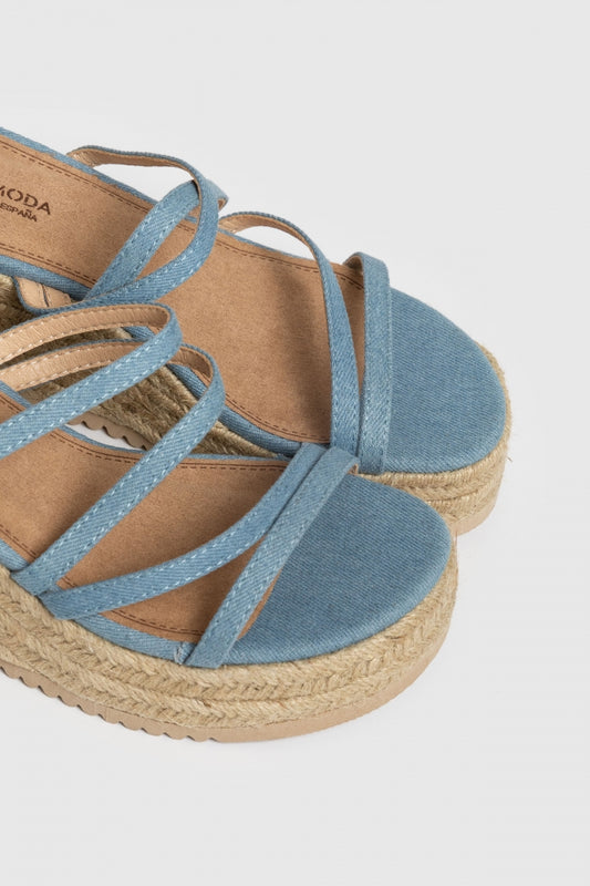 SANDALIA CUÑA- DENIM