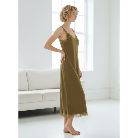 Vestido Lencero con Encaje