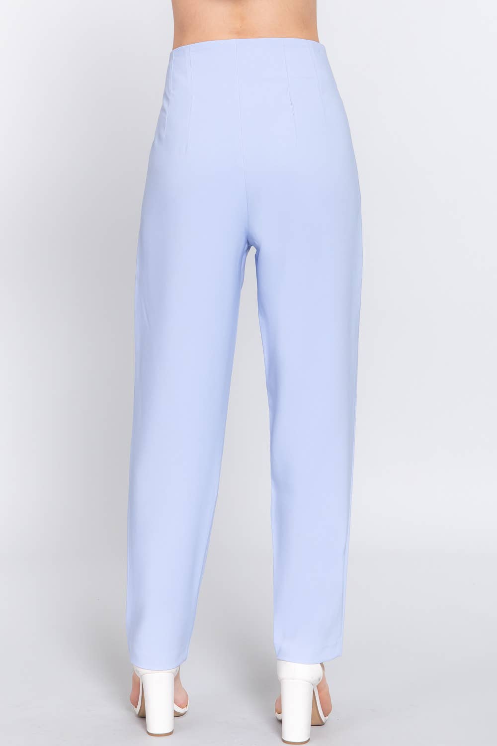 Pantalones largos de talle alto con detalle plisado