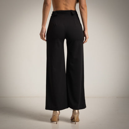 Pantalón Palazzo de Tiro Alto con Lazo