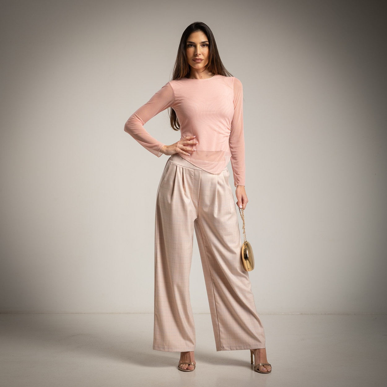 Top Drapeado Doble tul