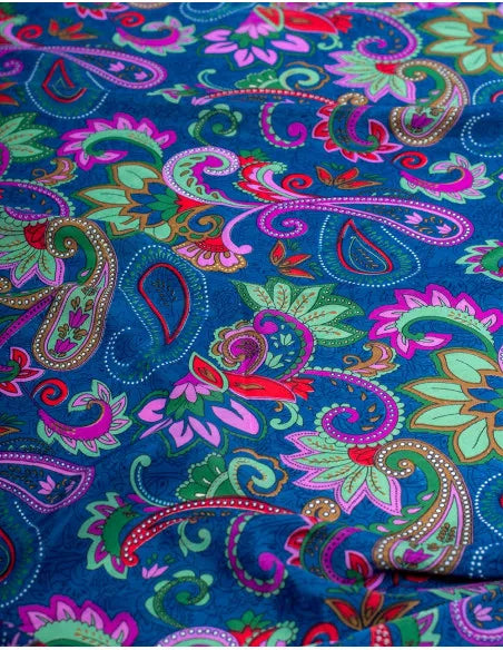 Vestido Largo de Seda "Kimago Azul"
