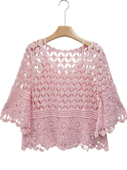 Top de encaje con camiseta sin mangas SLV-T360: BLANCO / Talla única