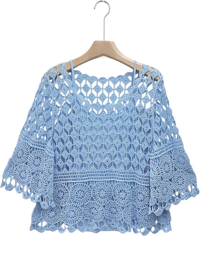 Top de encaje con camiseta sin mangas SLV-T360: BLANCO / Talla única