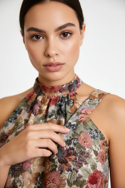 TOP HALTER FLORES