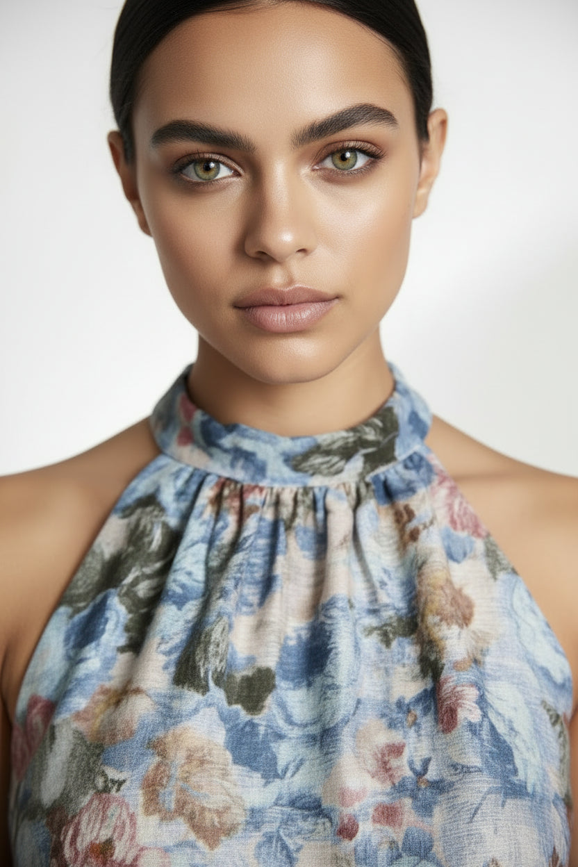 TOP HALTER FLORES