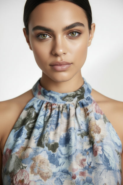 TOP HALTER FLORES