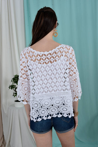 Top de encaje con camiseta sin mangas SLV-T360: AGUA VERDE / Talla única