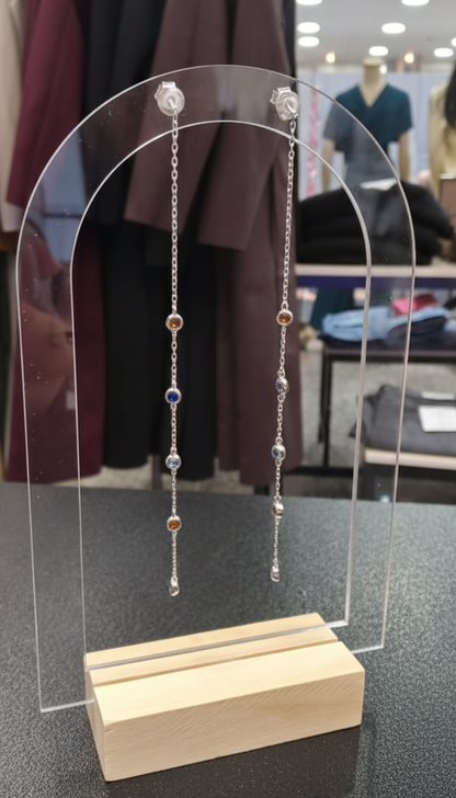Pendientes "Cascada de Colores" en Plata de Ley