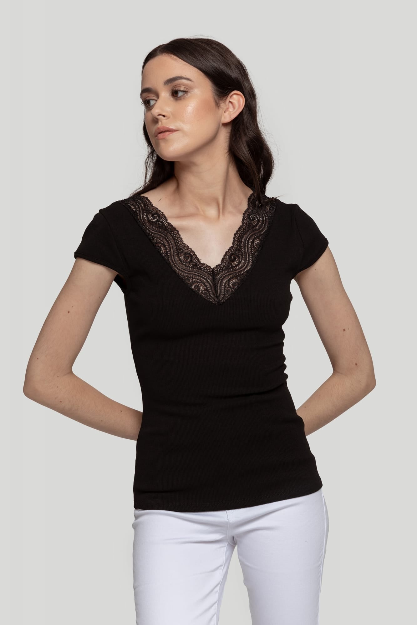 Top Chic Lace Neck