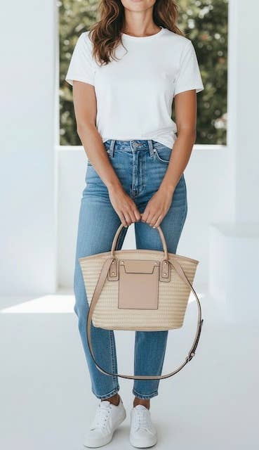 Bolso tote de dos materiales OY1021