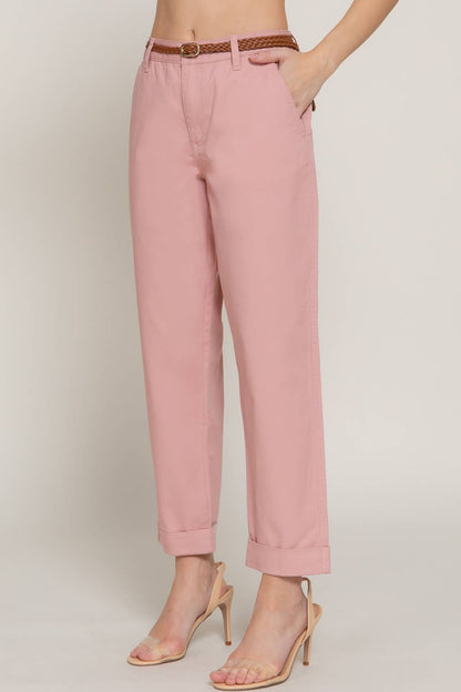 Pantalones chino con cinturón trenzado