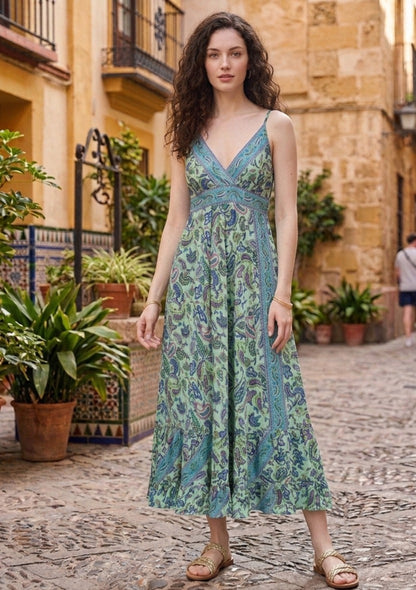 Vestido Largo "Aura" – Seda Natural Pico